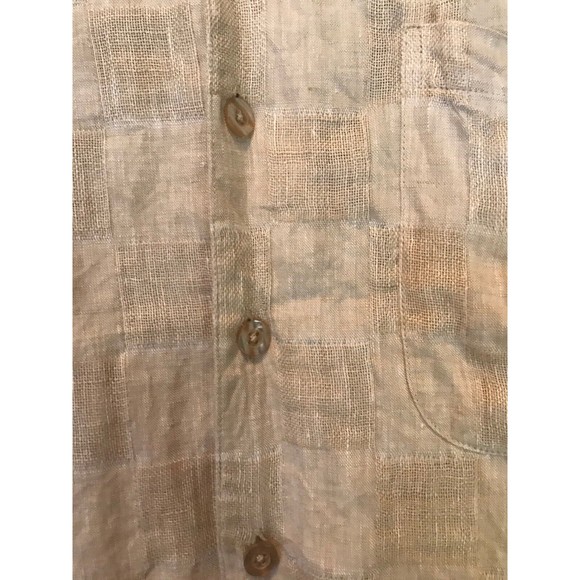 Clean Joseph & Feiss 100% Linen Button Down Mixed Pattern Short Sleeve Shirt XL - Picture 6 of 11